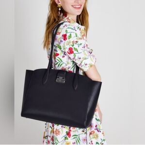 NWT Kate Spade Voyage Large Work Black Leather Tote Bag GORGEOUS